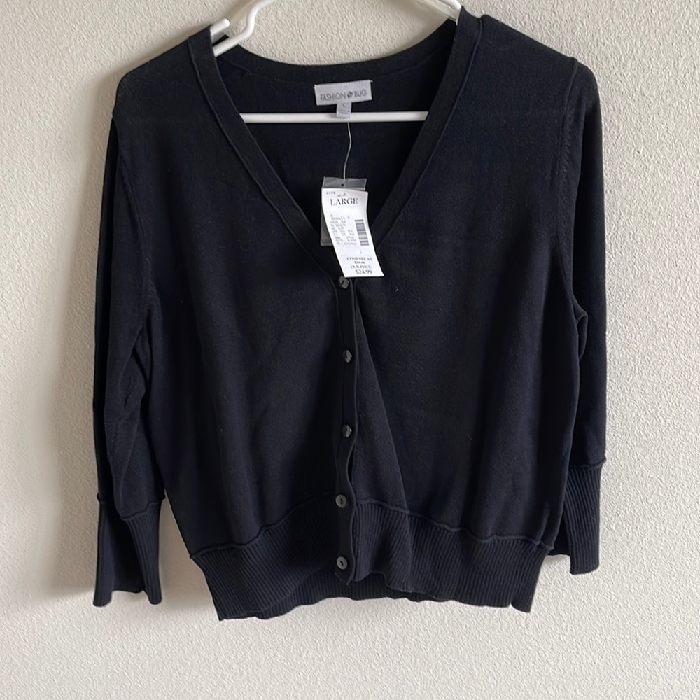 Women’s Large Fashion Bug Black Cardigan